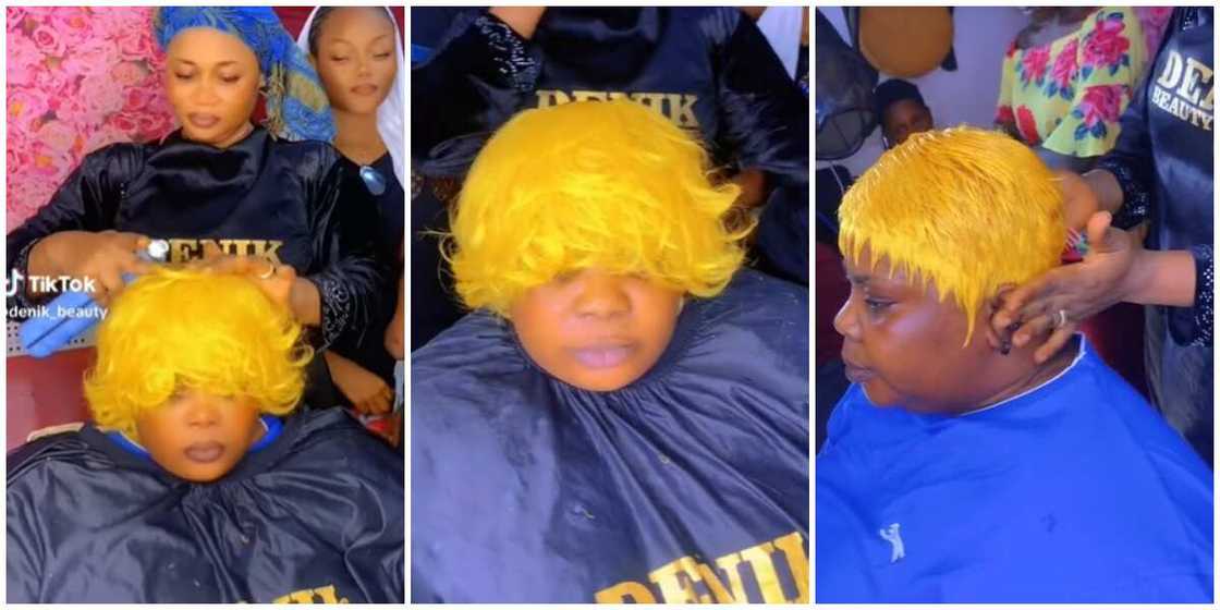 Photos of the yellow hairstyle Photos of the yellow hairstyle