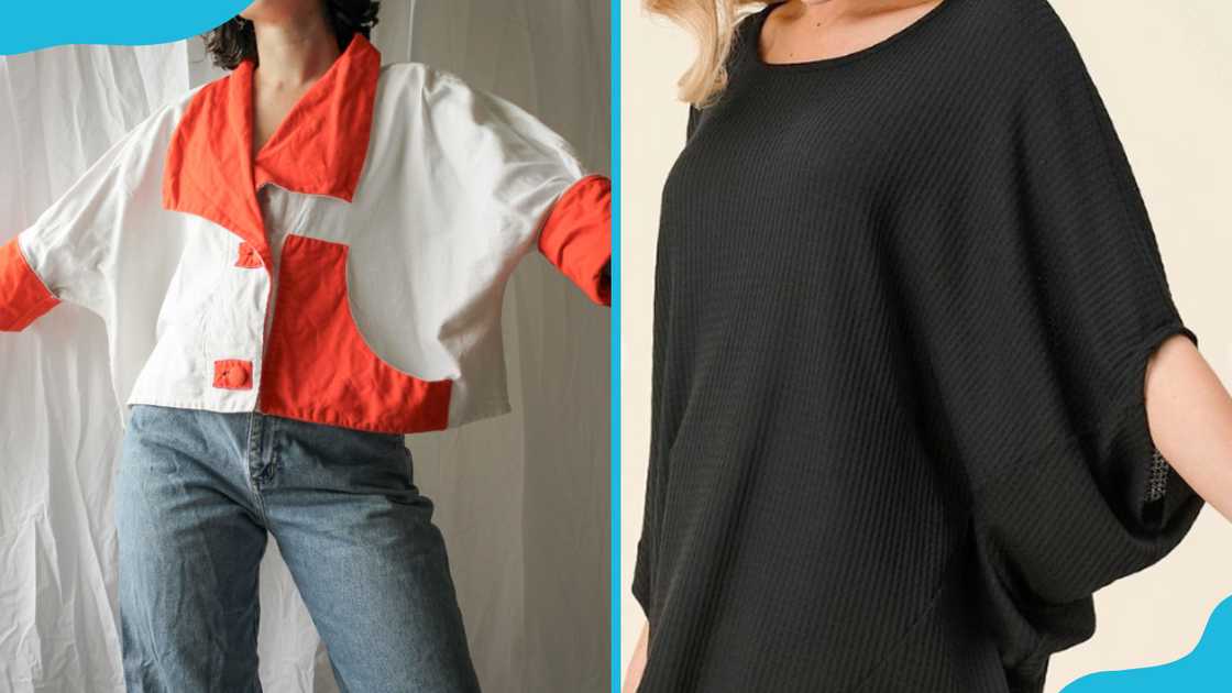 Different types of batwing tops. Different types of batwing tops.