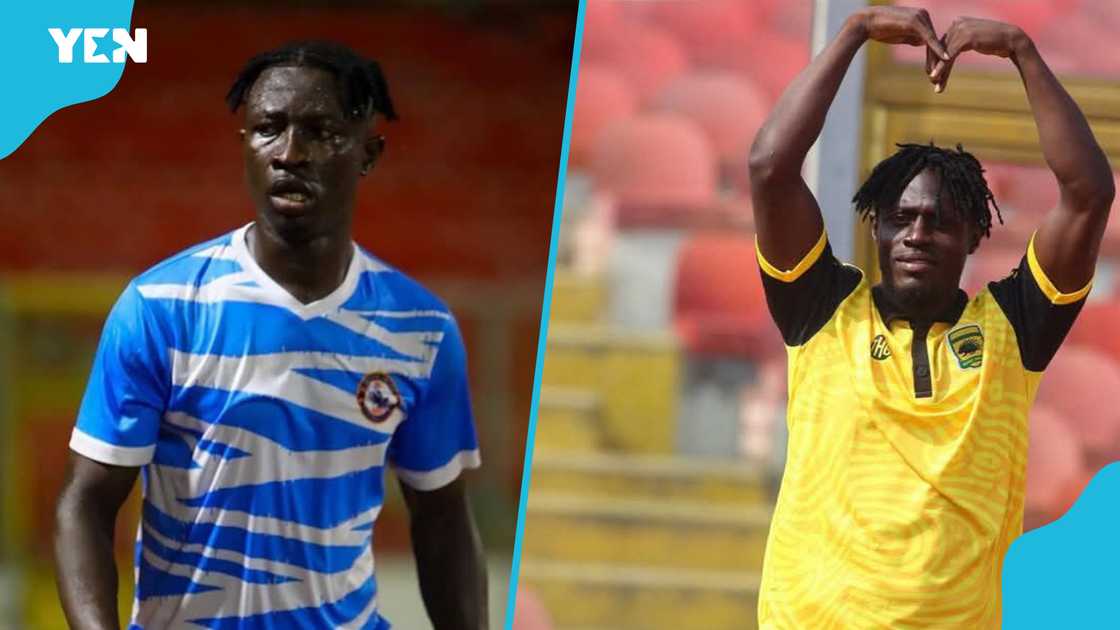 Stephen Amakona (left) of Berekum Chelsea to face off against Kwame Poku of Asante Kotoko in the 2024/25 MTN FA Cup semi-finals at TnA Stadium Stephen Amakona (left) of Berekum Chelsea to face off against Kwame Poku of Asante Kotoko in the 2024/25 MTN FA Cup semi-finals at TnA Stadium