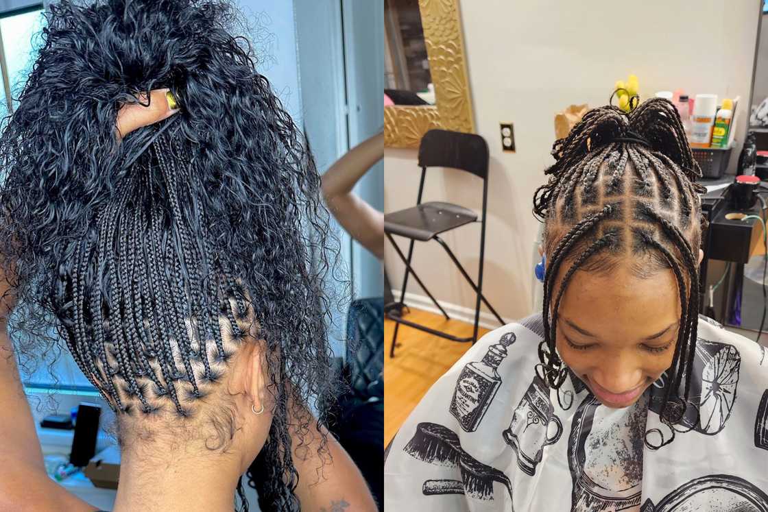 knotless braids with curls