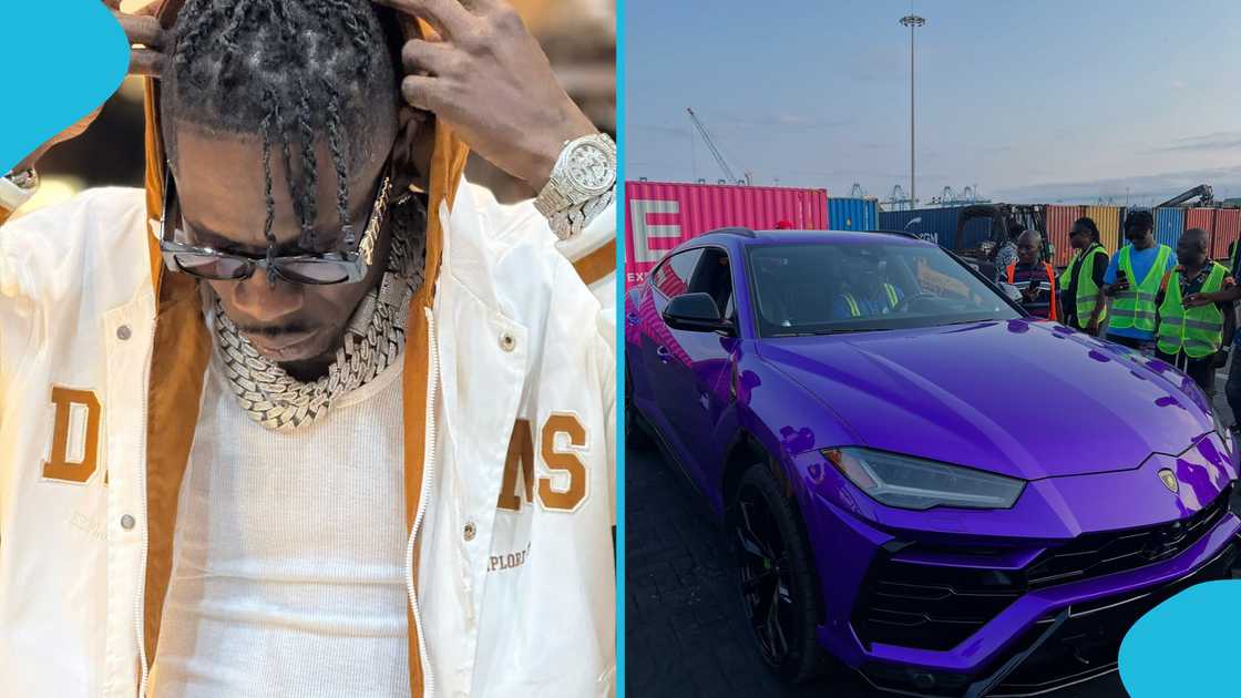 Shatta Wale, Shatta Wale Lamborghini, Shatta Wale purple Lamborghini, Shatta Wale purple Lambo arrives Shatta Wale, Shatta Wale Lamborghini, Shatta Wale purple Lamborghini, Shatta Wale purple Lambo arrives