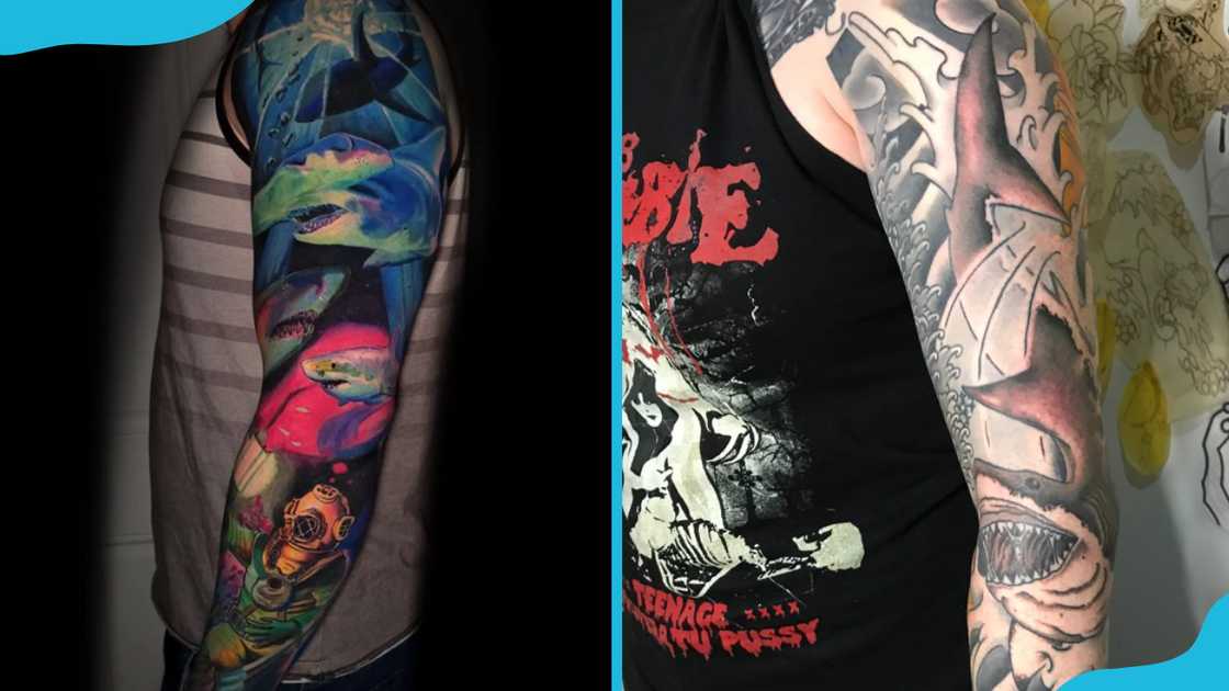 Shark sleeve tattoo Shark sleeve tattoo