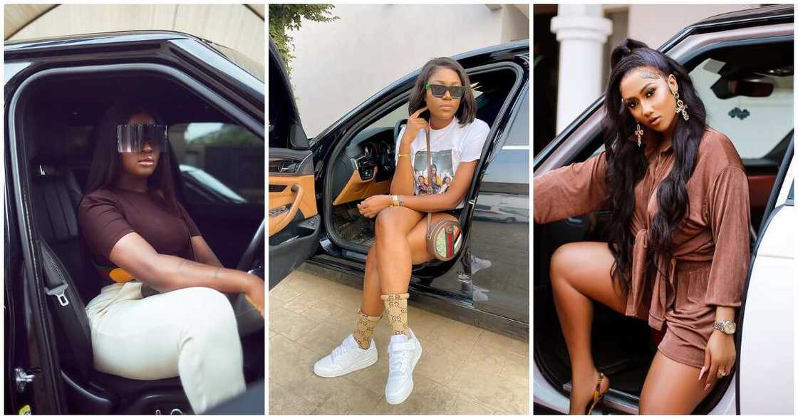 Delay, Hajia 4 Real, Joselyn Dumas, S3fa and 7 Other Stylish Female With Expensive Cars. Delay, Hajia 4 Real, Joselyn Dumas, S3fa and 7 Other Stylish Female With Expensive Cars.