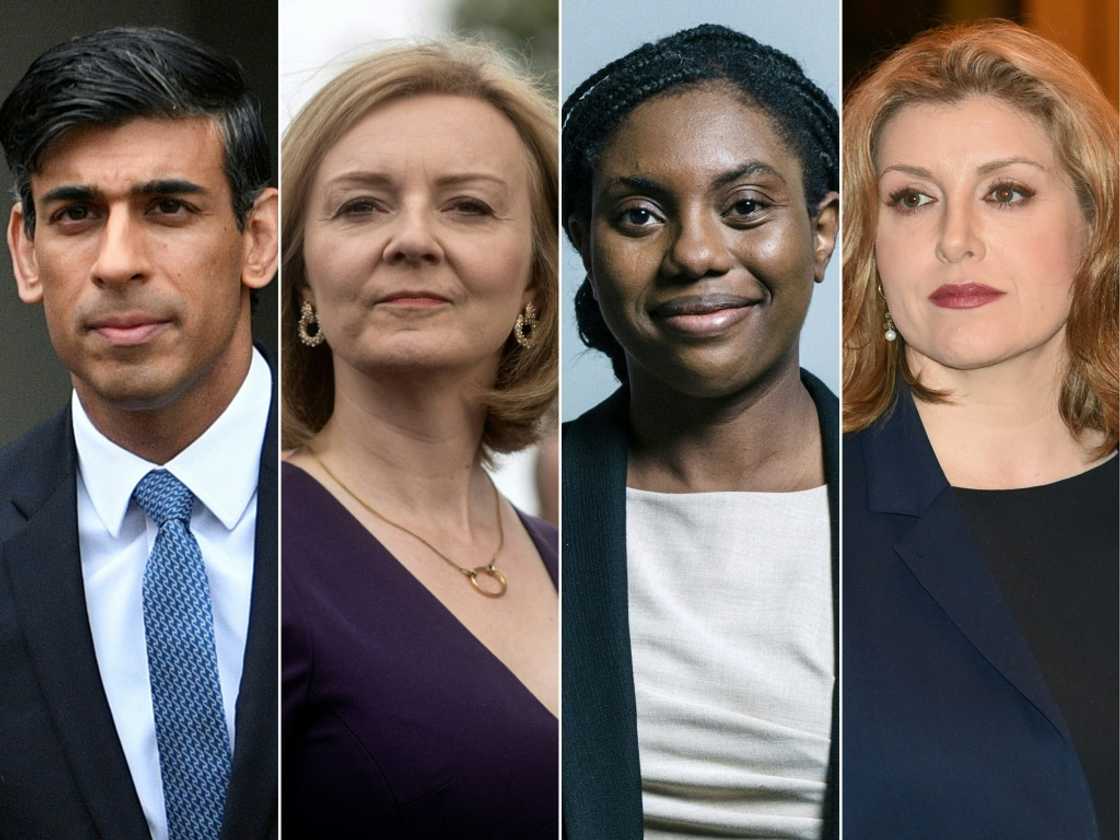 The last four candidates to be leader of Britain's Conservative party were whittled down to three on Tuesday The last four candidates to be leader of Britain's Conservative party were whittled down to three on Tuesday