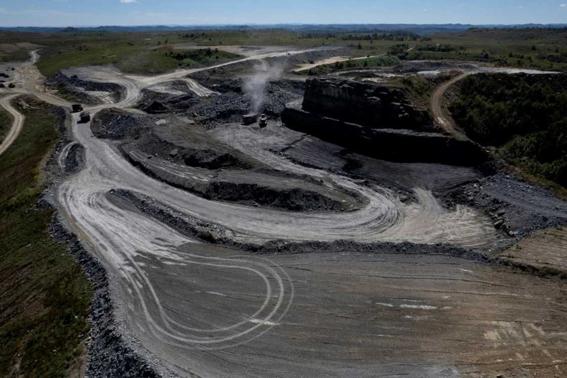 Aerial view of a coal mining operation near Lost Creek, a small town in eastern Kentucky