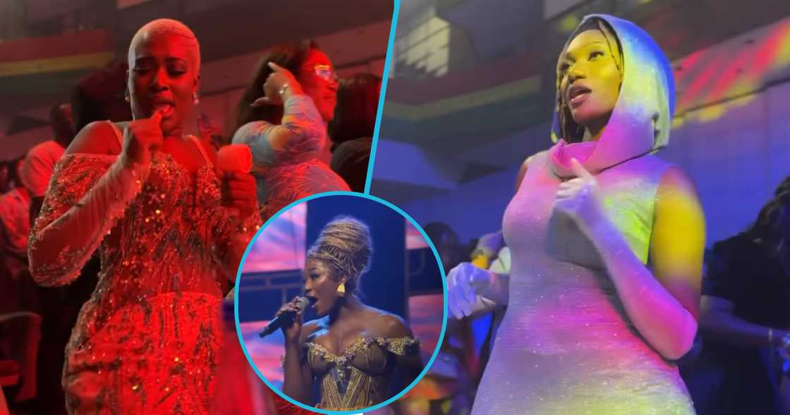 Photos of Fella Makafui (L), Efya (M), and Wendy Shay.