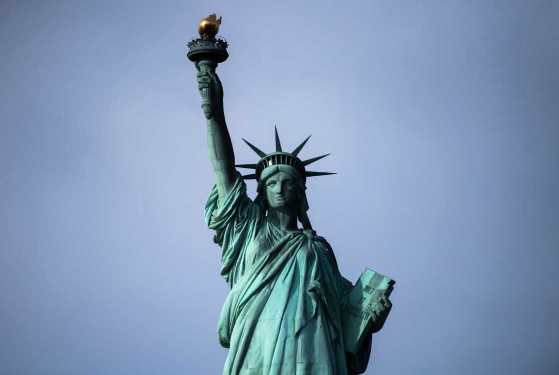 The Statue of Liberty on Liberty Island.