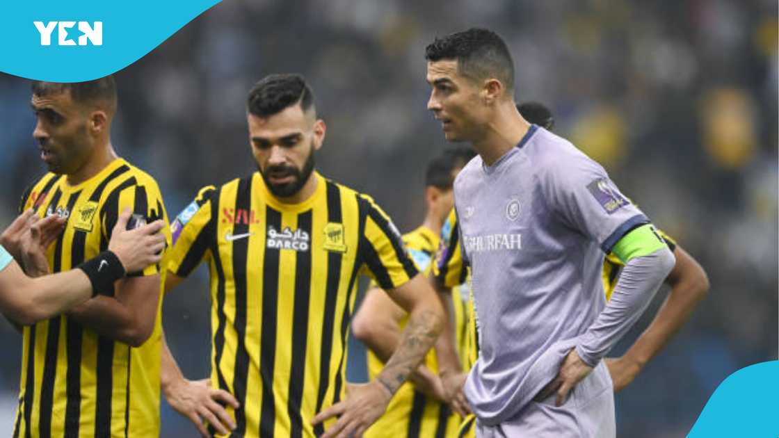 Cristiano Ronaldo in action for Al Nassr in Saudi Arabia. Cristiano Ronaldo in action for Al Nassr in Saudi Arabia.