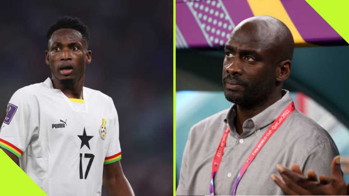 Otto Addo and Baba Rahman of the Black Stars.