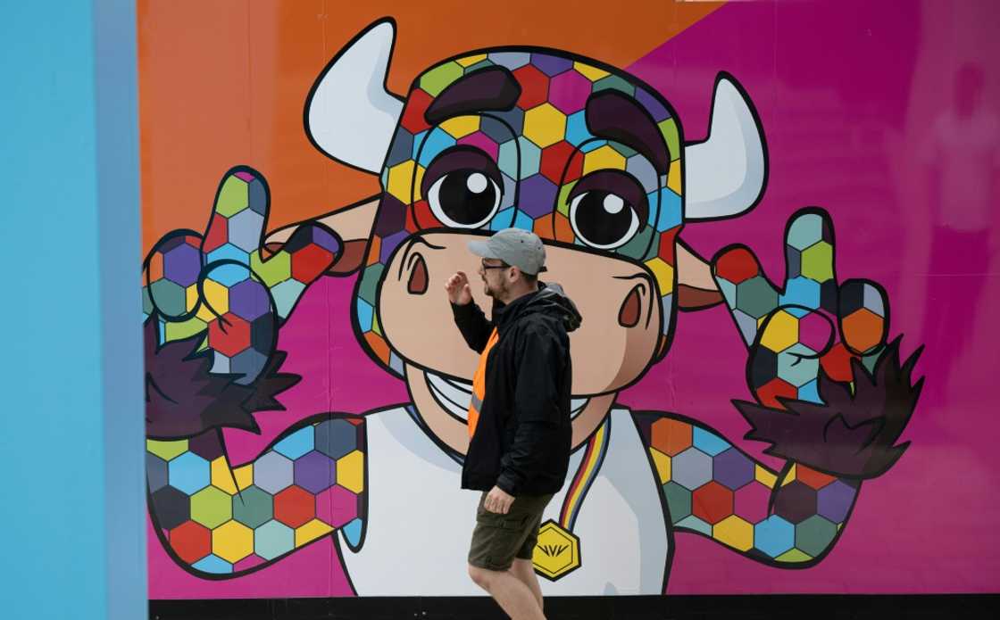 The Commonwealth Games mascot, Perry the bull The Commonwealth Games mascot, Perry the bull