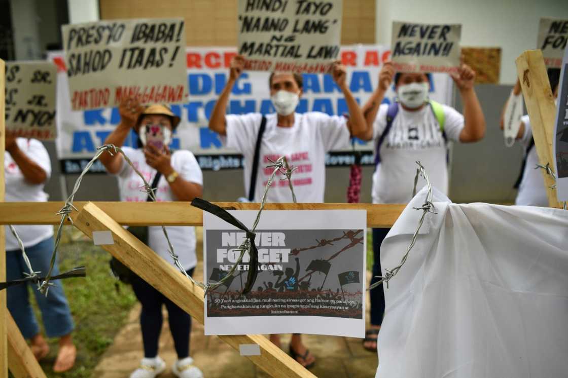 Philippine human rights activists have vowed to 'never forget' the human rights abuses under former dictator Ferdinand Marcos Philippine human rights activists have vowed to 'never forget' the human rights abuses under former dictator Ferdinand Marcos