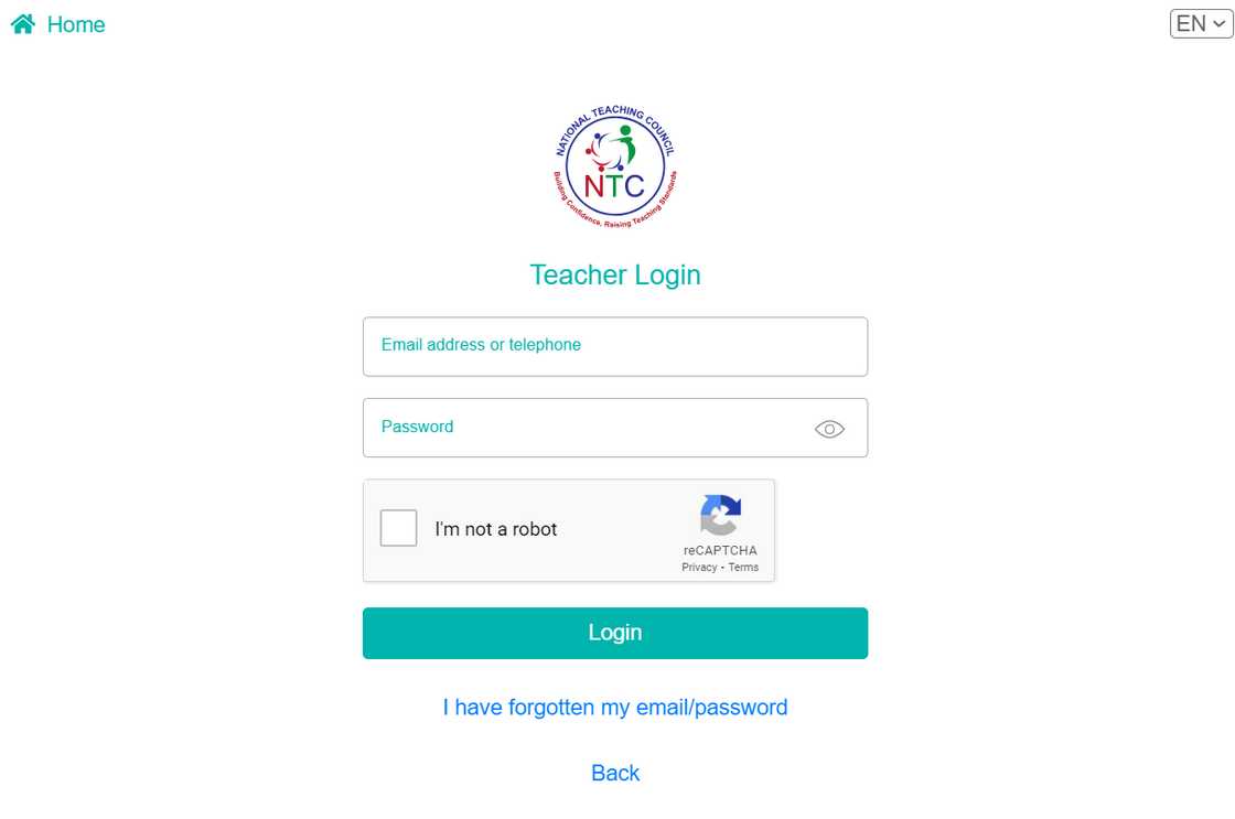 NTC login portal