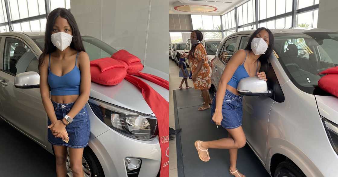 Beautiful South African woman celebrates getting some brand new wheels Beautiful South African woman celebrates getting some brand new wheels