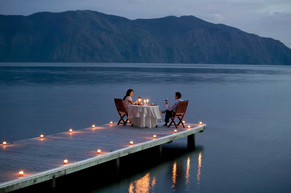 A couple having a romantic dinner date A couple having a romantic dinner date