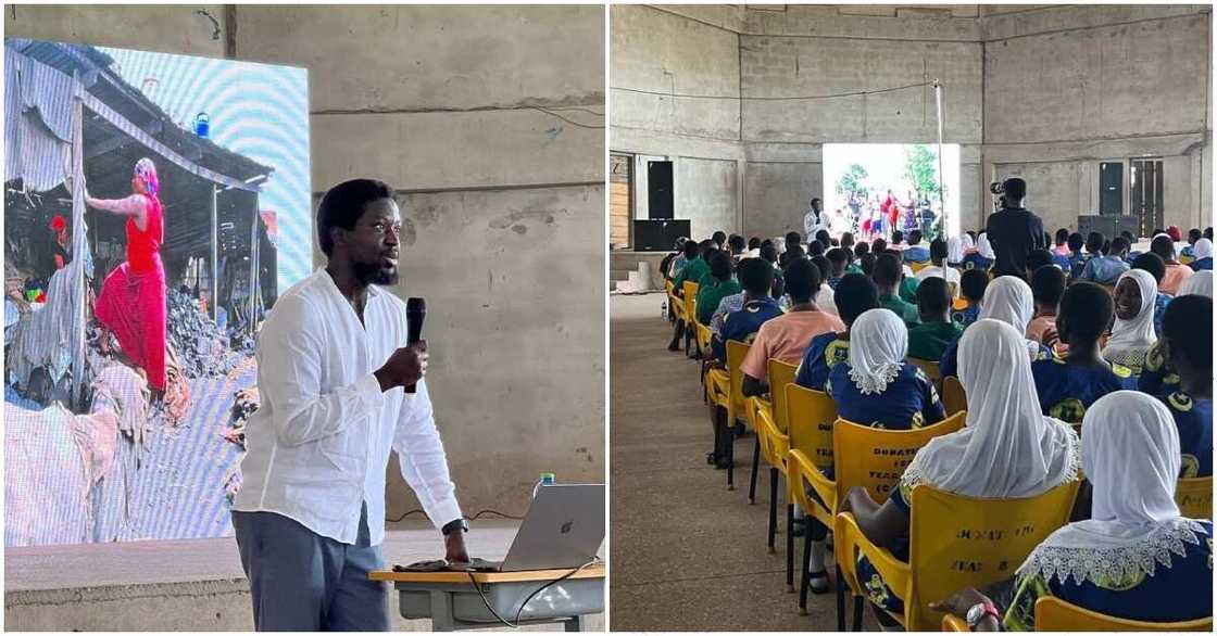 Photo of millionaire Ghanaian artist Ibrahim Mahama at AMASS Photo of millionaire Ghanaian artist Ibrahim Mahama at AMASS