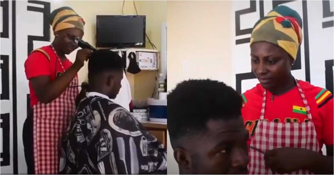 Fidelia Adogo: Meet the Ghanaian single mother who works as a barber to cater for her 3 children