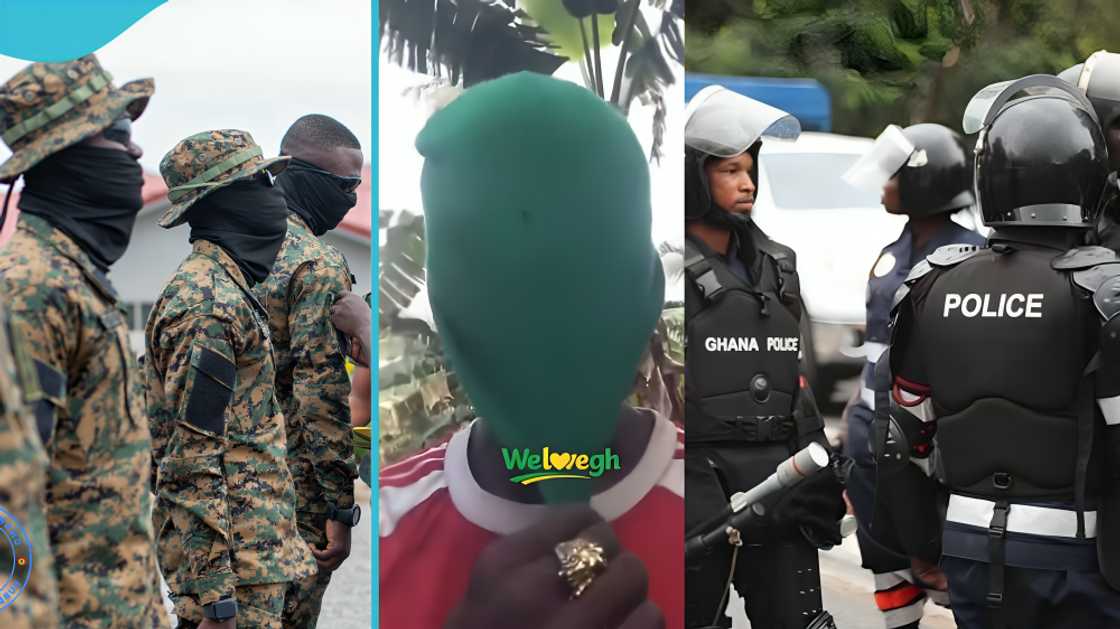 Ghana Police service, military, soldier, peace, armed robbers, thief, education, content creation, people, man