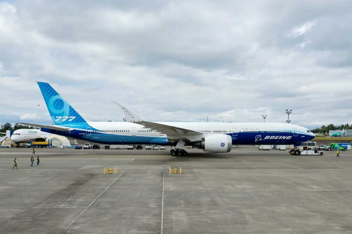 A 777-9, the last generation of the 777 family, is seen in Everett, Washington in June 2024 A 777-9, the last generation of the 777 family, is seen in Everett, Washington in June 2024