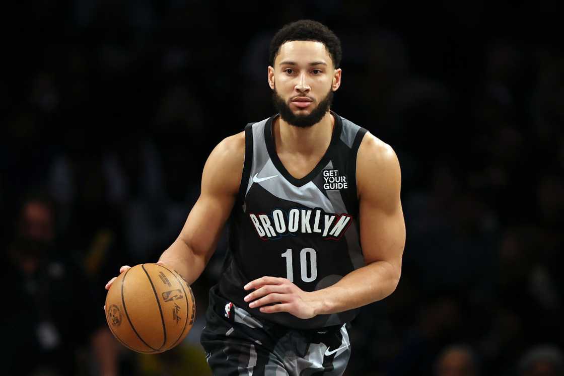 Ben Simmons in a Brooklyn jersey Ben Simmons in a Brooklyn jersey