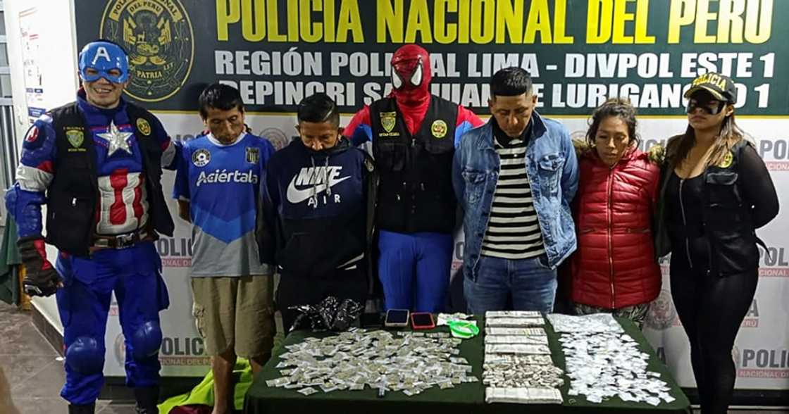 A police operation dubbed 'Marvel' after the comic book publisher of The Avengers, saw four officers dressed as superheroes help arrest four wanted drug dealers A police operation dubbed 'Marvel' after the comic book publisher of The Avengers, saw four officers dressed as superheroes help arrest four wanted drug dealers