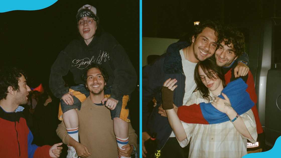 Nat Wolff, Alex Wolff, and Billie Eilish hanging out Nat Wolff, Alex Wolff, and Billie Eilish hanging out