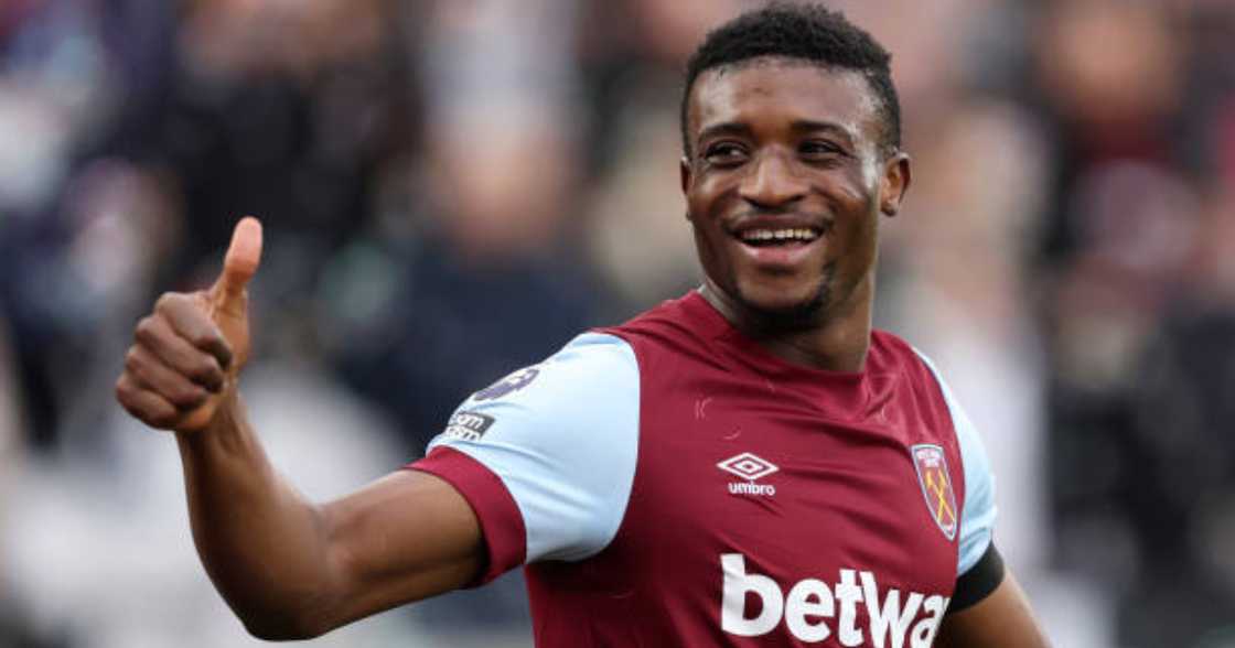 Mohammed Kudus in action for West Ham United in the Premier League. Mohammed Kudus in action for West Ham United in the Premier League.