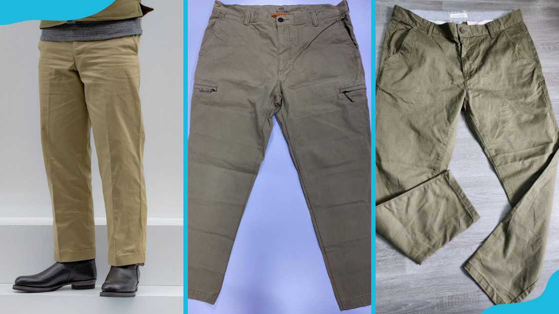 Three variations of Khaki pants Three variations of Khaki pants