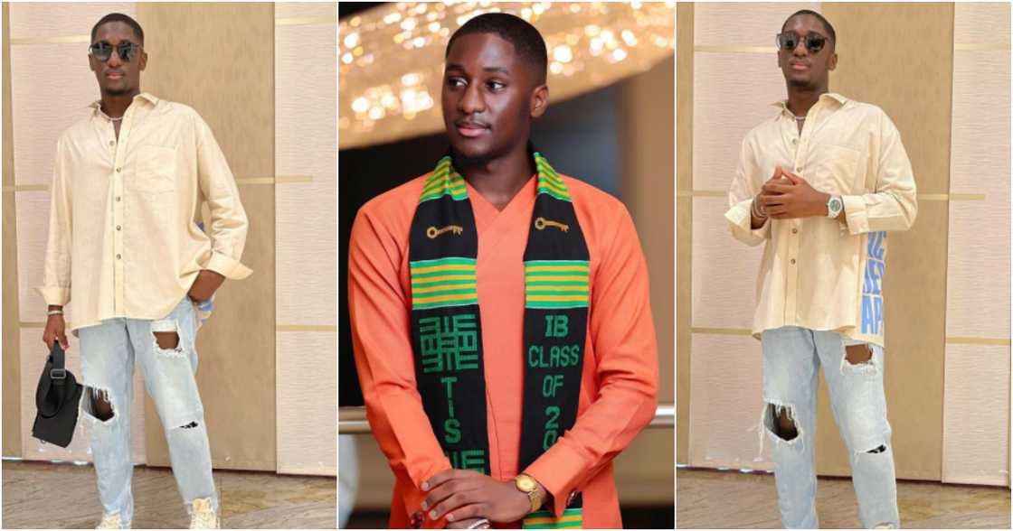 Saahene Osei: Despite's 18-year-old son drops new fashion photos after graduating from TIS