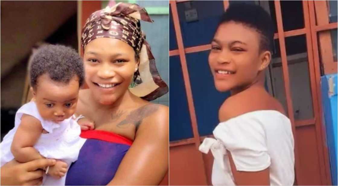 Akosua Sika: Ghanaian slay queen who went viral for leaked sex tape gives birth to baby girl (photos)