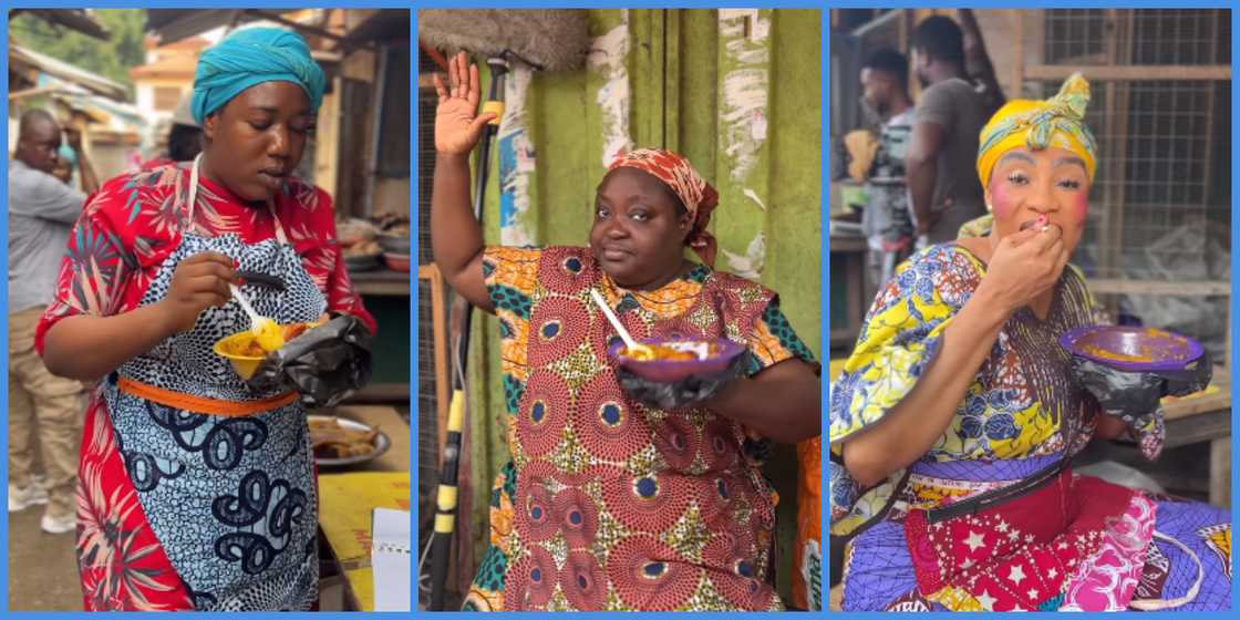 Victoria Lebene, Roselyn Ngissah and Selassie Ibrahim Storm Makola for beans Victoria Lebene, Roselyn Ngissah and Selassie Ibrahim Storm Makola for beans