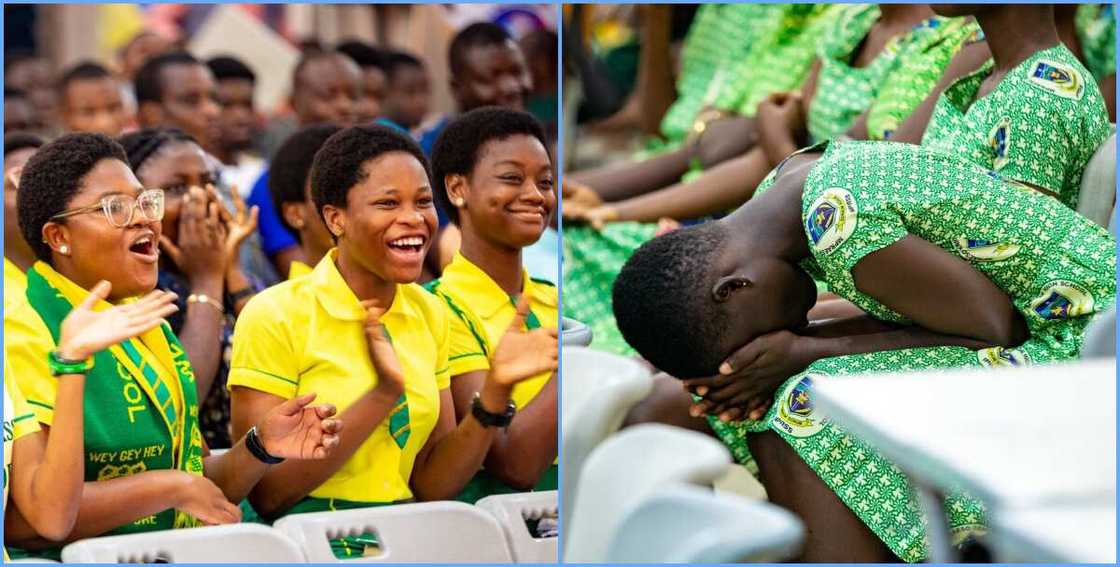 Photo of students from Wesley Girls and Mpraeso SHS