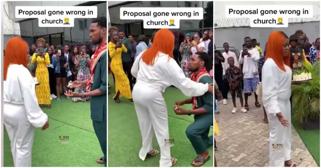 Photos from moment lady rejected man's proposal in church Photos from moment lady rejected man's proposal in church