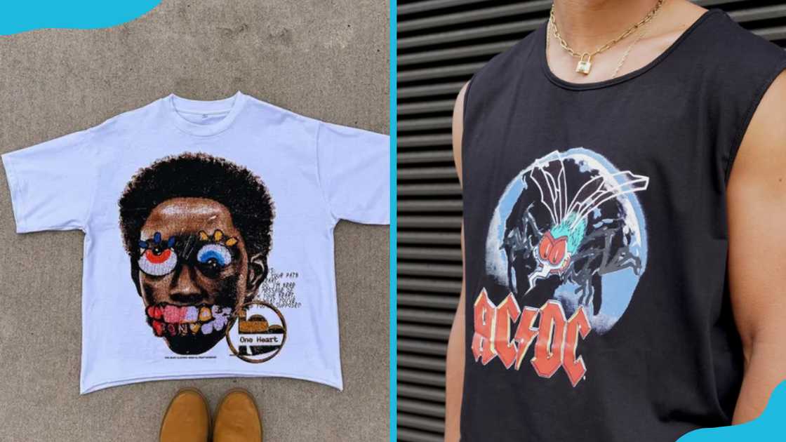 Graphic tee and vest Graphic tee and vest