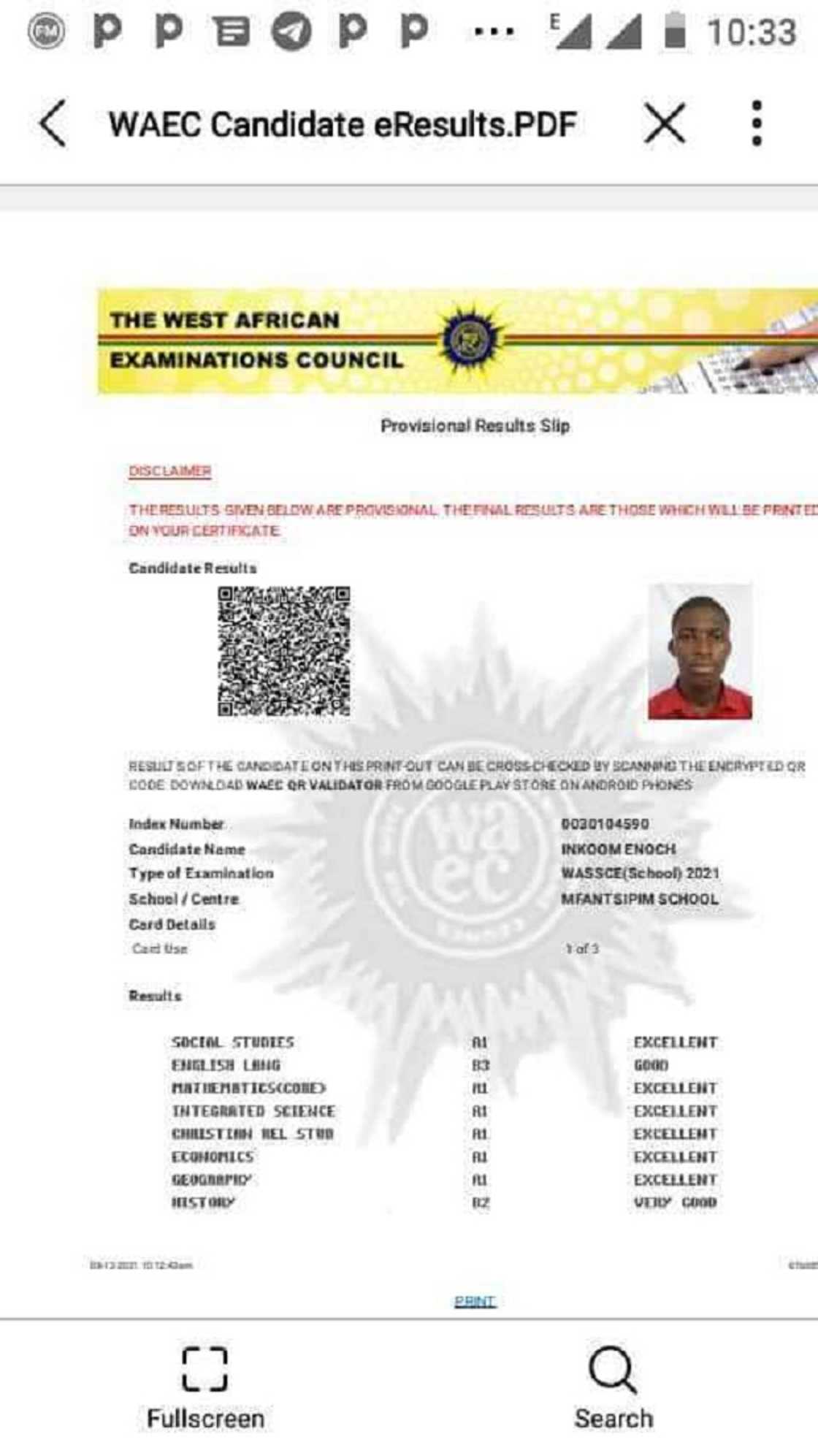 Enoch Inkoom results. Enoch Inkoom results.