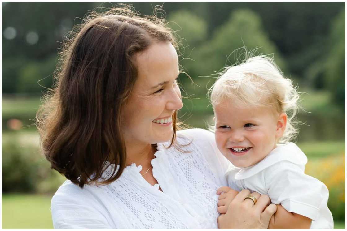 Wells Robertson and his mother.
