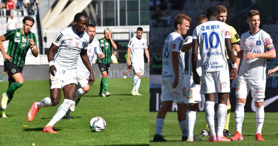 Raphael Dwamena in action for BW Linz. SOURCE: Facebook/ FC Blau-Weiß Linz