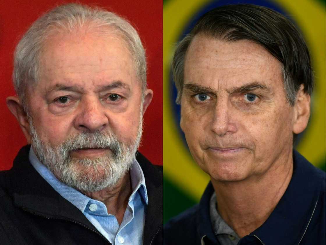 Brazilian President Jair Bolsonaro (R) trails Luiz Inacio Lula da Silva (L) by a score of 47 percent to 53 percent, according to the most recent Datafolha institute poll Brazilian President Jair Bolsonaro (R) trails Luiz Inacio Lula da Silva (L) by a score of 47 percent to 53 percent, according to the most recent Datafolha institute poll