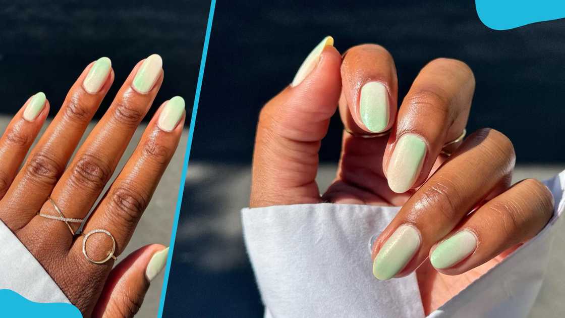 Mint elegance green nail design Mint elegance green nail design