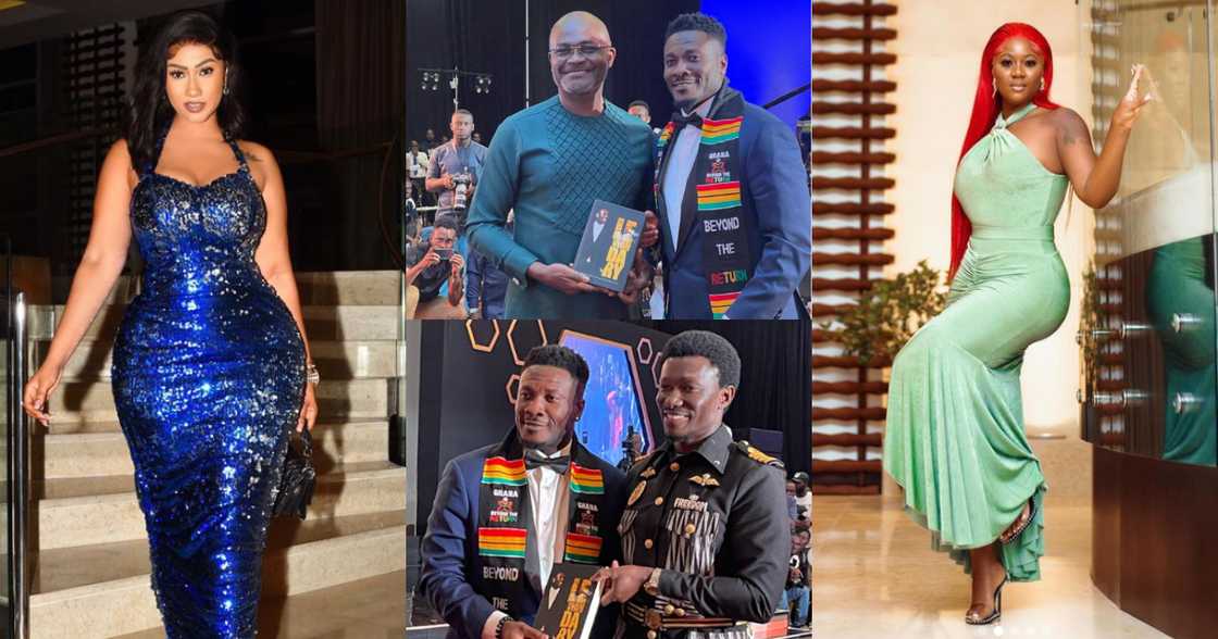 Hajia4Real (L), Ken Agyapong and Asamoah Gyan (top), Gyan and Nana Cheddar (down) Salma Mumin (R) Hajia4Real (L), Ken Agyapong and Asamoah Gyan (top), Gyan and Nana Cheddar (down) Salma Mumin (R)