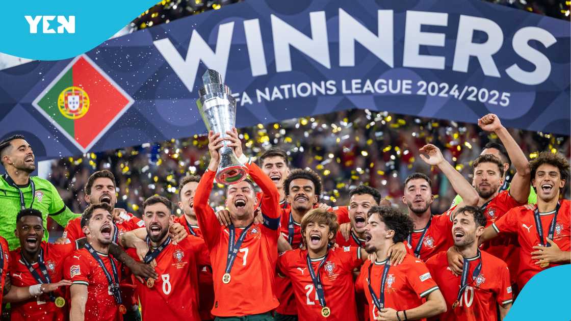 Cristiano Ronaldo and his teammates celebrate winning the UEFA Nations League for the second time after beating Spain in the final on June 8, 2025. Cristiano Ronaldo and his teammates celebrate winning the UEFA Nations League for the second time after beating Spain in the final on June 8, 2025.