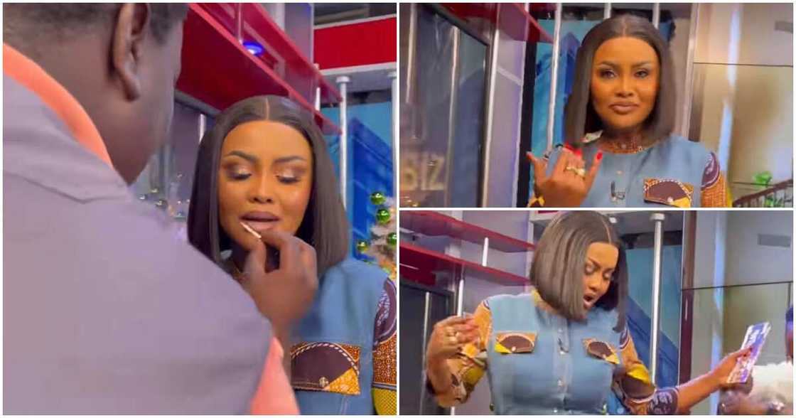 Celebrity Styles: Nana Ama McBrown Dresses Casually In African Denim Print Dress To Host United Showbiz Celebrity Styles: Nana Ama McBrown Dresses Casually In African Denim Print Dress To Host United Showbiz