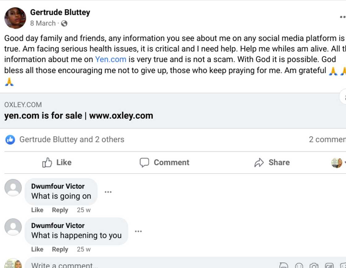 Gertrude confirming YEN.com.gh reports to skeptics in March this year Gertrude confirming YEN.com.gh reports to skeptics in March this year