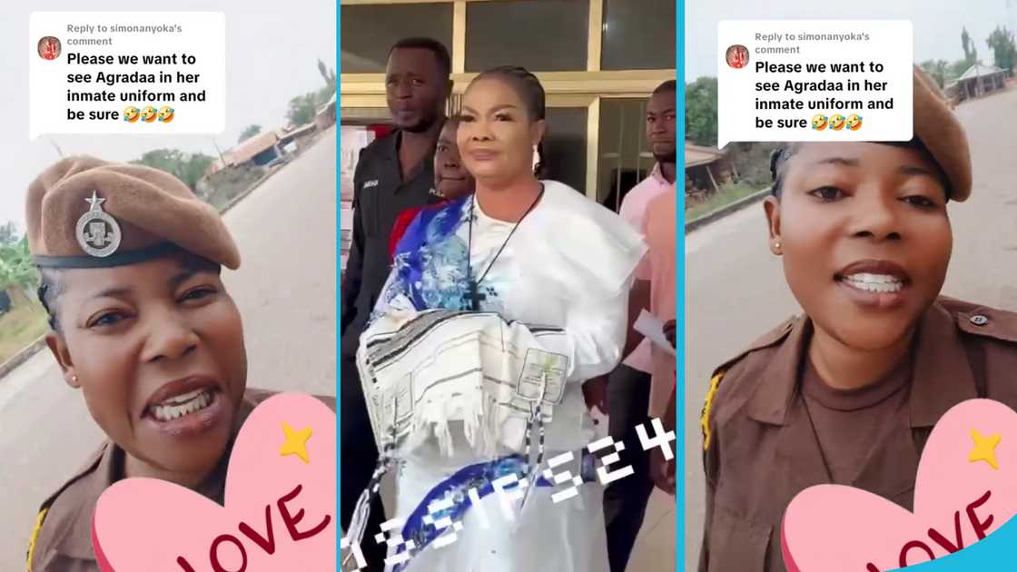 Nsawam Prison, Prison officer, Agradaa sentenced to 15 years, Agradaa jailed 15 years, Agradaa's uniform, Agradaa in Nsawam Prison, Agradaa's children