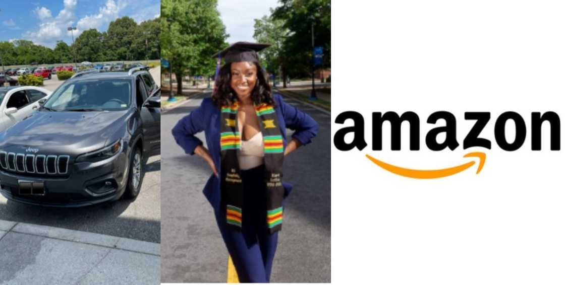 Kiara Lofton: 21-years-old Lady Lands First Job at Amazon as Manager and Purchases 2021 Jeep Cherokee as well