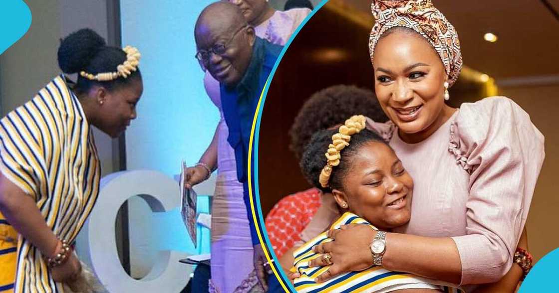 Nakeeyat meets President Nana Addo Dankwa Akufo-Addo and Samira Bawumia at the Africa Women and Children Conference Nakeeyat meets President Nana Addo Dankwa Akufo-Addo and Samira Bawumia at the Africa Women and Children Conference