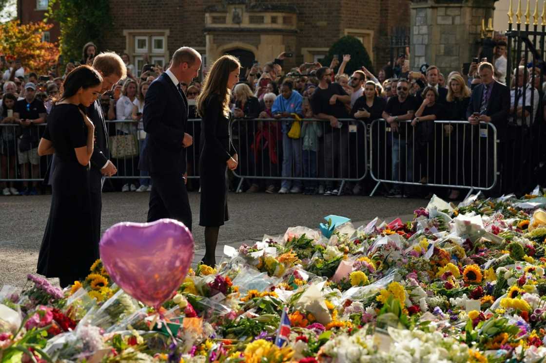 The queen's death also brought a surprise show of unity from Prince William, 40, and his brother Prince Harry, 37, when they emerged with their wives to speak to well-wishers outside Windsor Castle, near London The queen's death also brought a surprise show of unity from Prince William, 40, and his brother Prince Harry, 37, when they emerged with their wives to speak to well-wishers outside Windsor Castle, near London