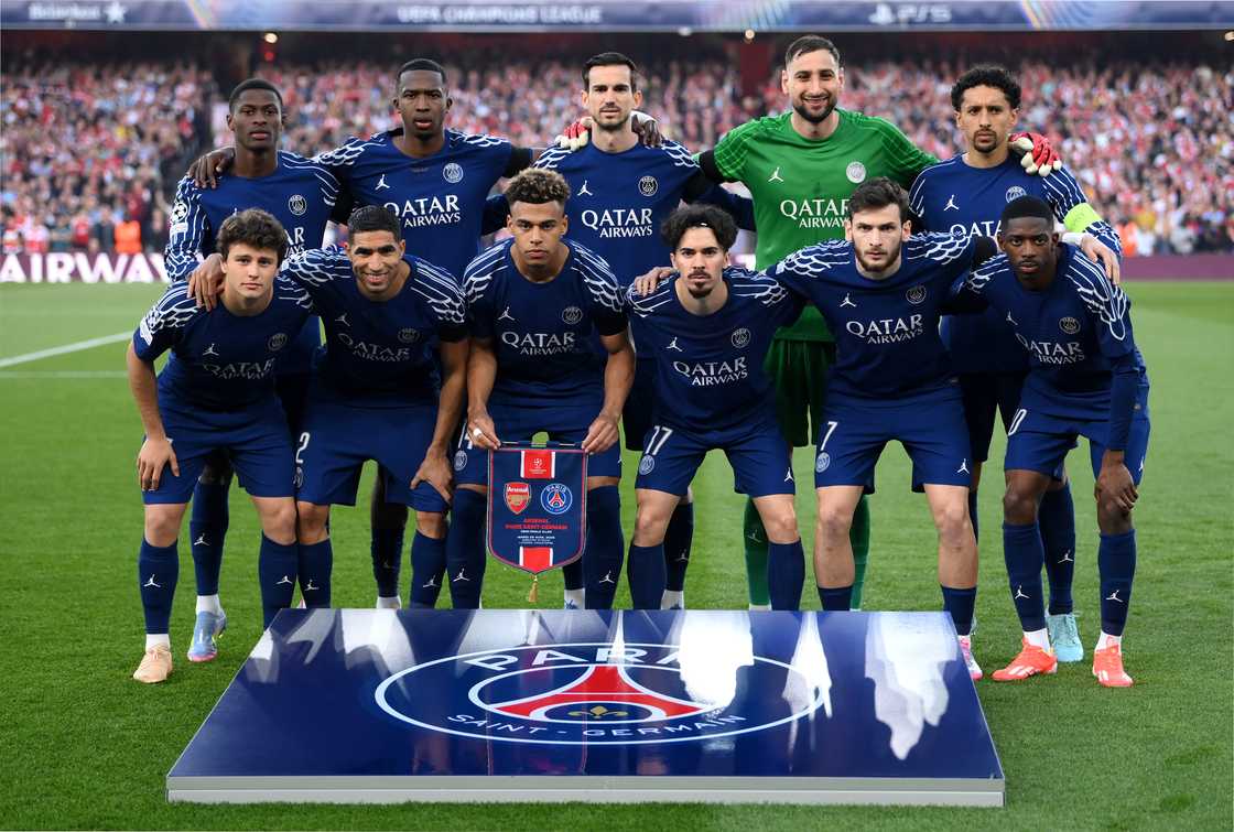 The players of Paris Saint-Germain pose for a team photo prior to kick-off ahead of the UEFA Champions League 2024/25 Semi Final First Leg match between Arsenal FC and Paris Saint-Germain at Emirates Stadium on April 29, 2025 in London, England The players of Paris Saint-Germain pose for a team photo prior to kick-off ahead of the UEFA Champions League 2024/25 Semi Final First Leg match between Arsenal FC and Paris Saint-Germain at Emirates Stadium on April 29, 2025 in London, England