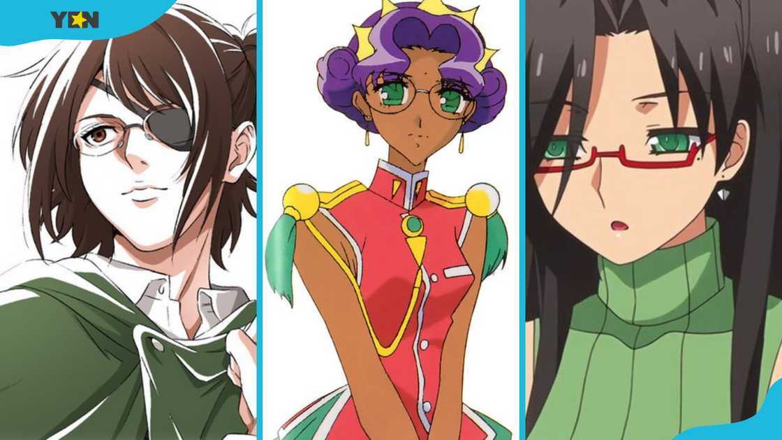 Hange Zoe (L), Anthy_Himemiya, (M) and Chisato Hasegawa(R) are among the anime girls with glasses Hange Zoe (L), Anthy_Himemiya, (M) and Chisato Hasegawa(R) are among the anime girls with glasses