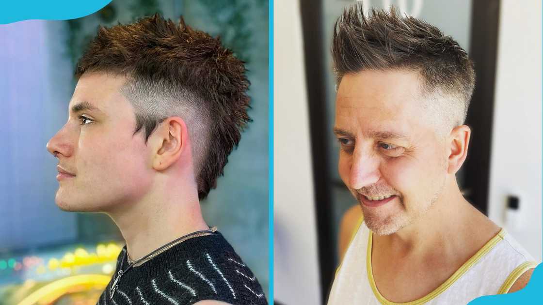 Faux hawk hairstyle.