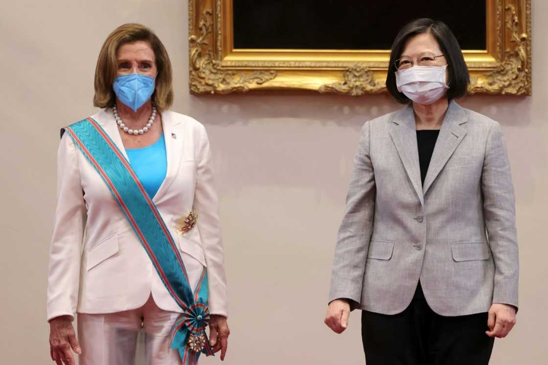 The Taiwan visit by US House Speaker Nancy Pelosi (L) has enraged China